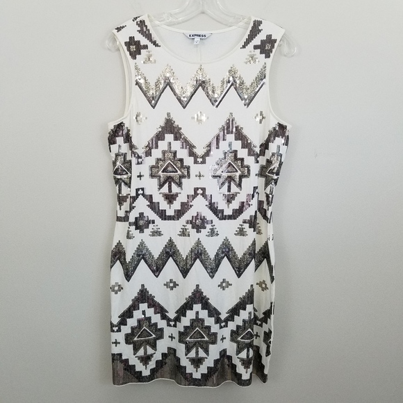 express aztec sequin dress